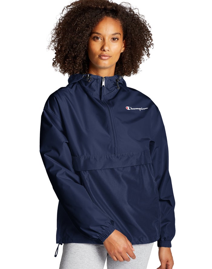 Champion Womens Jackets NZ - Packable Navy ( 8734-WAELM )